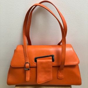 Vintage Orange Leather Babila Milano Purse